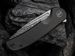 Beacon Damascus Titanium Black|WE Knife Discount