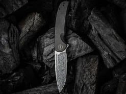 Beacon Damascus Titanium Black|WE Knife Discount