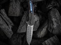 Beacon Damascus Titanium Black|WE Knife Discount
