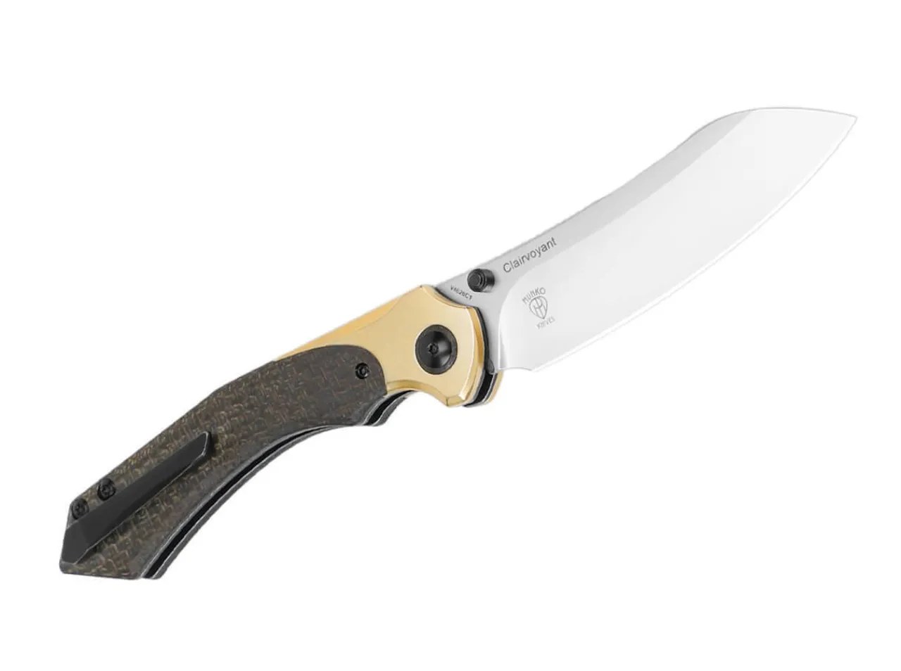 Clairvoyant 154Cm Brass Micarta Black|Kizer