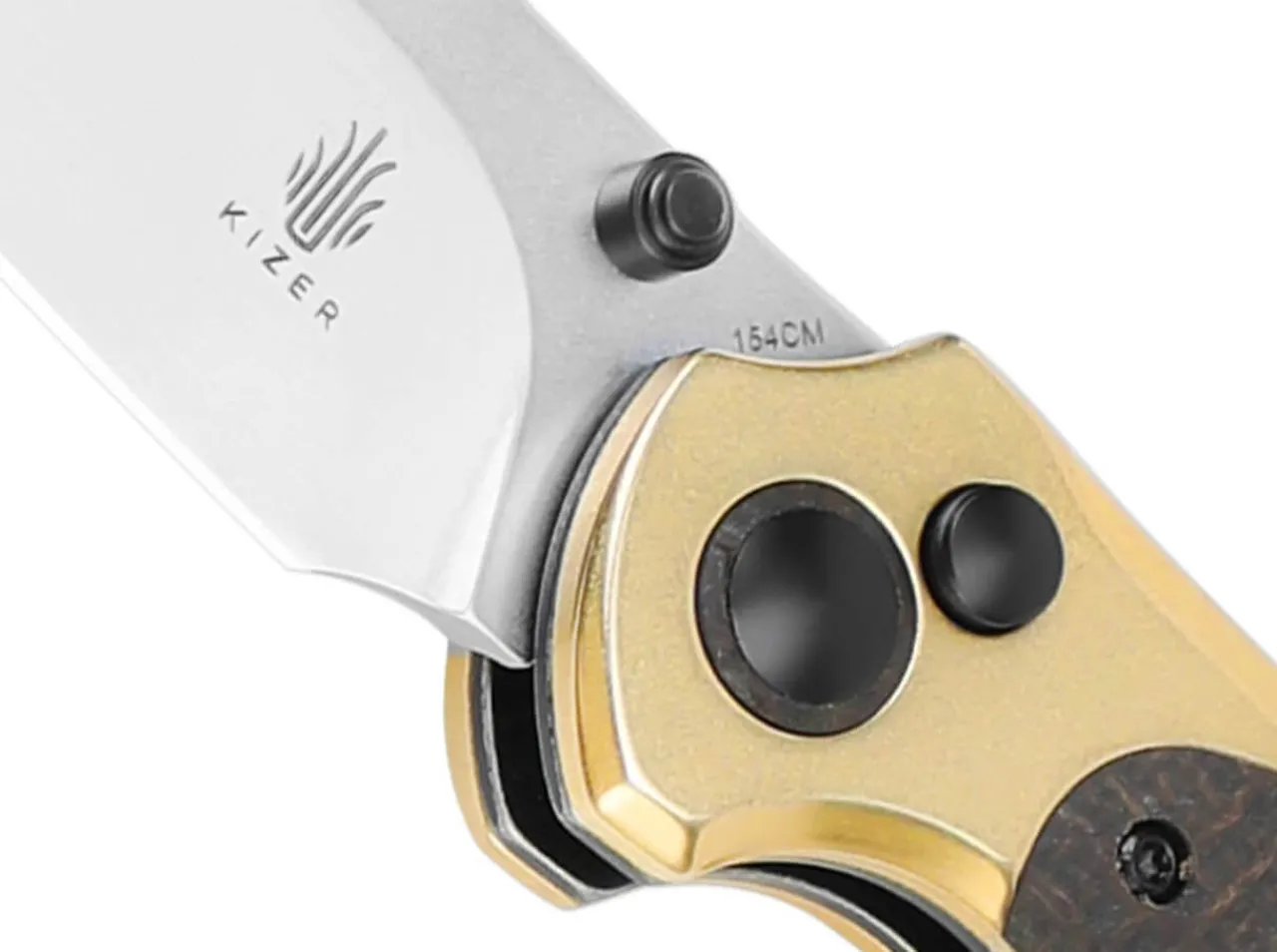 Clairvoyant 154Cm Brass Micarta Black|Kizer