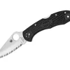 Delica 4 Lightweight Black Serrated|Spyderco New