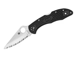 Delica 4 Lightweight Black Serrated|Spyderco New