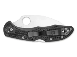 Delica 4 Lightweight Flat Ground Black Wharncliffe Serrated|Spyderco Outlet