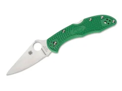 Delica 4 Lightweight Flat Ground Green|Spyderco Online
