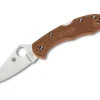 Delica 4 Lightweight Flat Ground Brown|Spyderco Outlet
