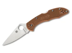 Delica 4 Lightweight Flat Ground Brown|Spyderco Outlet