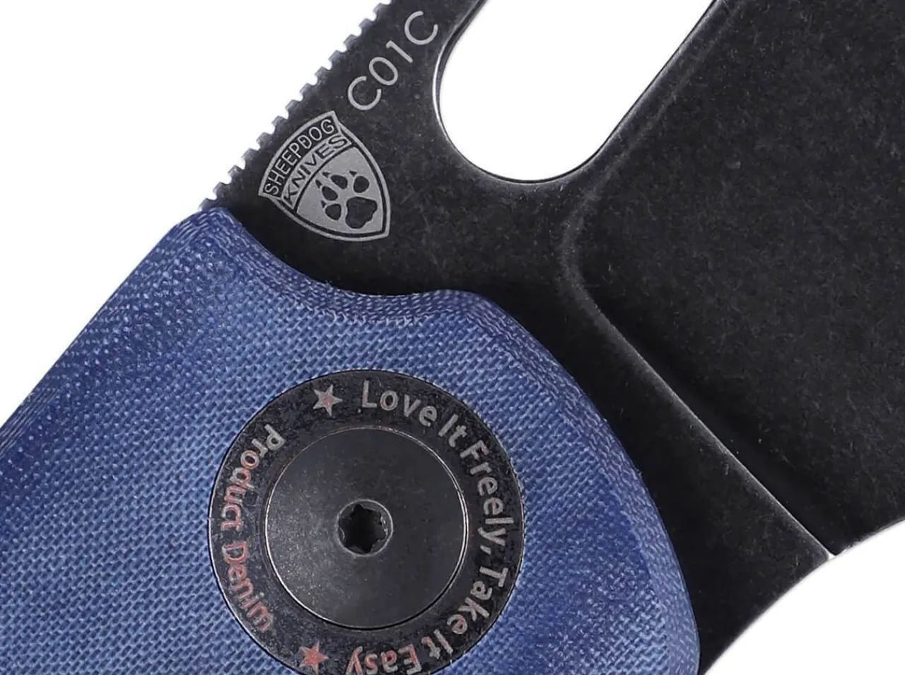 Full Size Sheepdog C01C Blue Denim Micarta|Kizer Sale