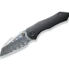 High-Fin Titanium Black Hakkapella Damascus|WE Knife New
