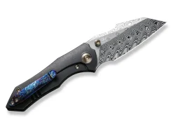 High-Fin Titanium Black Hakkapella Damascus|WE Knife New