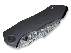 High-Fin Titanium Black Hakkapella Damascus|WE Knife New