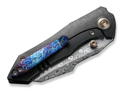 High-Fin Titanium Black Hakkapella Damascus|WE Knife New