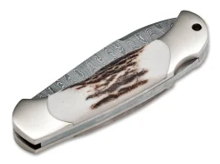 Junior Scout Spearpoint Stag Damascus|Böker Manufaktur Solingen Hot