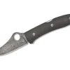 Spyopera Carbon Fiber Damasteel Sprint Run Plainedge|Spyderco Hot